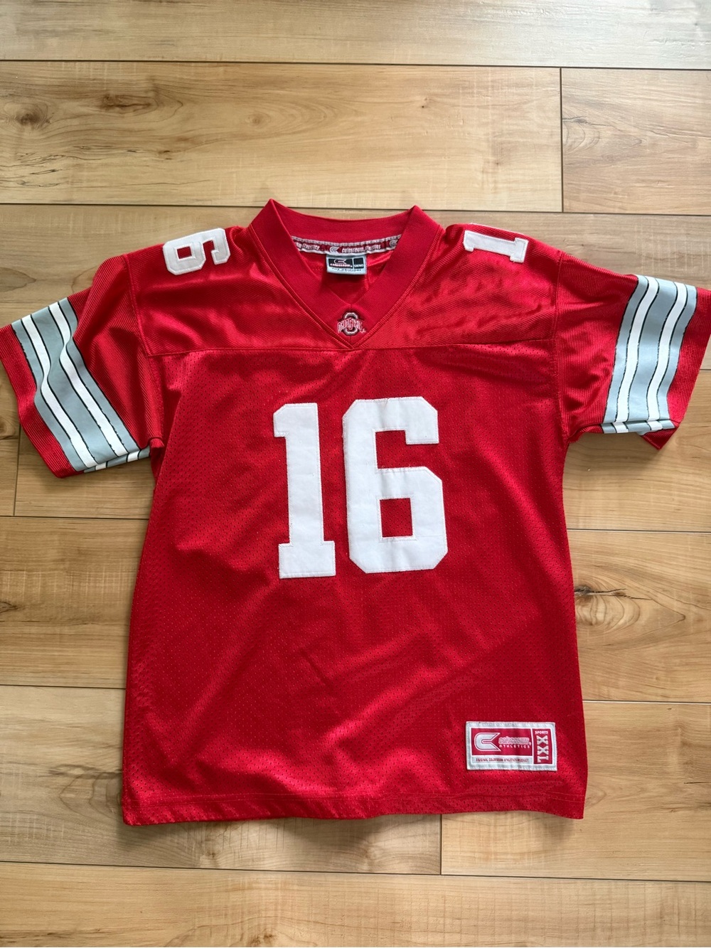 OSU Colosseum Red Kids Football Jersey with White Number 16